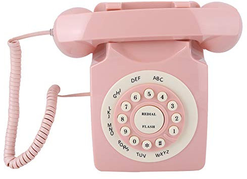 Telefono Fisso Anni '80 con Filo, qualità delle chiamate ad Alta Definizione, Telefono con Composizione a Pulsanti Vintage Europeo Rosa, per la Decorazione di mobili da Ufficio