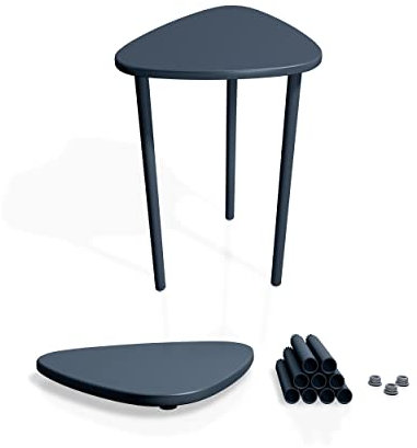 Fix2Place - Leichter & Verstellbarer Beistelltisch V1 bis 39cm hoch Grau Nachttisch Couchtisch, Indoor & Outdoor klein und wetterfest, zusammensetzbarer Organizer