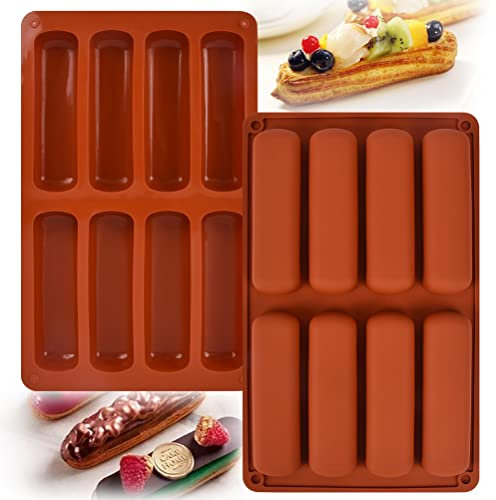 2 Stück Müsliriegel Backform Silikonform mit 8 Mulden Antihaft Riegel Backform,Große Rechteckige Energieriegel Silikon Backform für Müsliriegel Muffin Schokolade Brownie Käsekuchen Schokoriegel