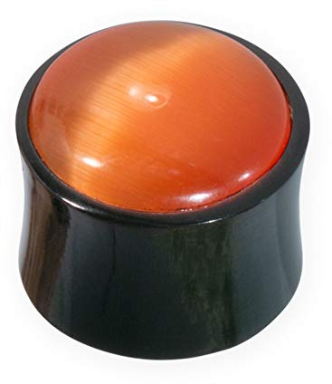 Fly Style Flesh Tunnel Piercing aus Horn mit orange Quarz Katzenauge, Grösse:10 mm (Paar)