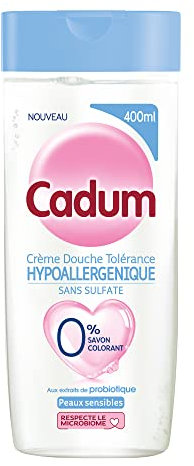 Cadum Crema de ducha hipoalergénica, sin sulfato, probiótico, 400 ml, 1 unidad
