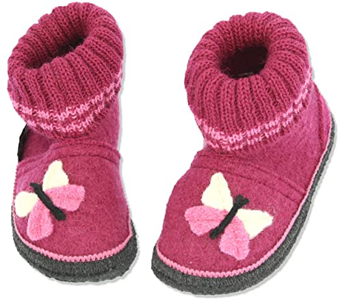 Beck Girls' Butterfly Slippers, bordeaux, 10.5 UK Child