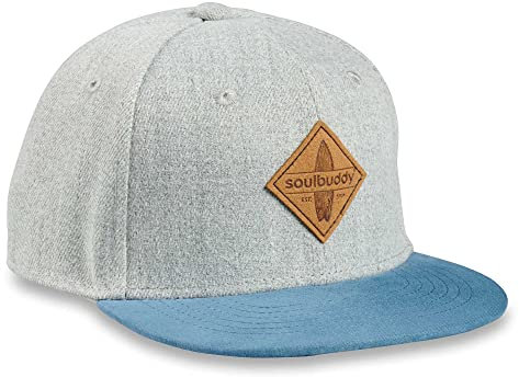 Soulbuddy Kinder Cap – Unisex Kinderkappe – Schirmmütze für Jungen & Mädchen – Trendiger Sonnenhut für Outdoor & Freizeit Grau-Blau – Größe L