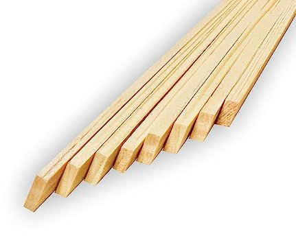 Palillos de madera puntiagudos, cuadrados, 300 x 4 x 4 mm, brochetas para barbacoa, brochetas de kebab, para manualidades y hogar (200 unidades)