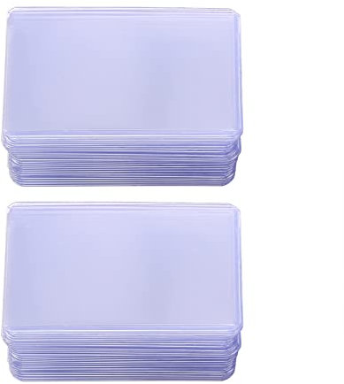 Yheonver 100 StüCk Halter und Durchsichtige ÄRmel für Sammler Basketball Sport Karten 35PT Rigid Plastik