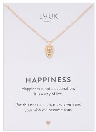 LUUK LIFESTYLE Stainless steel necklace with cute pendants, Angel Wings|Whale|Baguette|Pinecone|Bunny|Honeybee|Duck|Flower, Gifts for Women, 50cm adjustable chain, Silver|Gold|Rose Gold