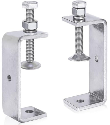 LOSYHU 100MM C Clamps Stainless Steel Tiger Clamp Large 304 Stainless Steel C-Clamps Metal Tiger Clamp G Clamps with Stable Wide Jaw Opening for Assembly, Fastening, Gluing and Welding, 2 PCS