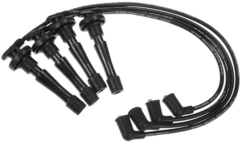 QUARKZMAN Cavi Bobina Candele 7mm Per Honda CR-V 97-01 4 Pezzi | Nero, Silicone E Nichel, 7Mm, OE 32722P75A01, Previene Vibrazioni Motore, Migliora Efficienza Combustione, Facile Avviamento
