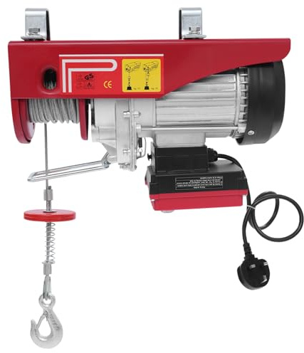 Levkitch 600/300KG Electric Hoist Lift Crane 80m Wireless Control Control | 1200W Series Motor Max. Lifting 12m Single Rope, 5m Double Rope,Portable Winch with Overload Protection
