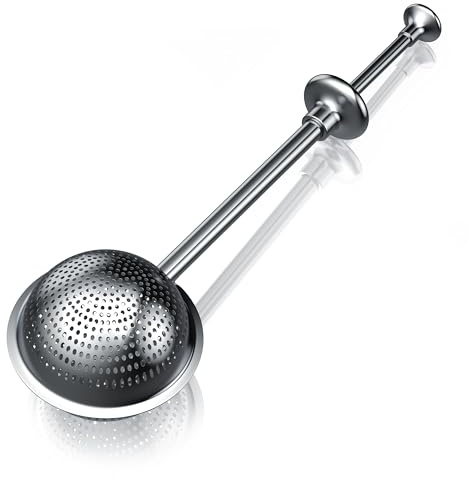Arendo - Infusore de Té, Infusionador, Colador de té, Escurridor Filtro de té de acero inoxidable, Bola infusionadora de té, Filtro permanente, Mango largo, Con té, especias y hierbas
