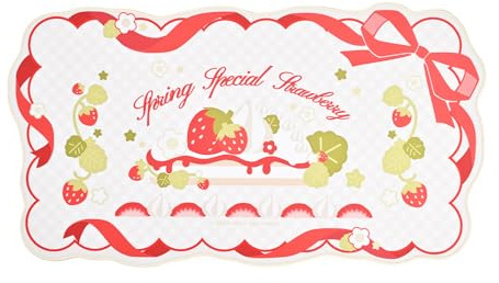 GeekShare Kawaii Mouse Pad, Non-Slip Rubber Base Gaming Mouse Pad, Big Waterproof Desk Mat for Gaming Home Office Work - Strawberries with Cream