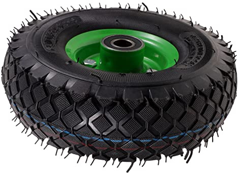 VANZACK Ersatzrad für Gartenkarren Schubkarre 10 Zoll Luftgefüllt Robustes Gummimaterial Pannensicherer Ersatzreifen für Rasenmäher und Handwagen