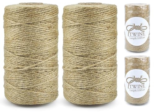 656 Feet Garden Twine,2MM Nature Arts and Crafts Rope Industrial Packing Materials Packing String for DIY, Festive Decoration and Gardening Applications