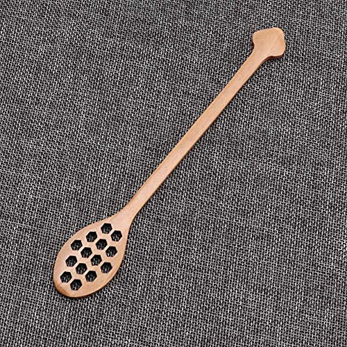 Wooden Honey Dipper, Wooden Handmade Honey Sever, Honeycomb Mixing Stick Spoon Syrup Dispenser Spoon for Honey Jar(heart)
