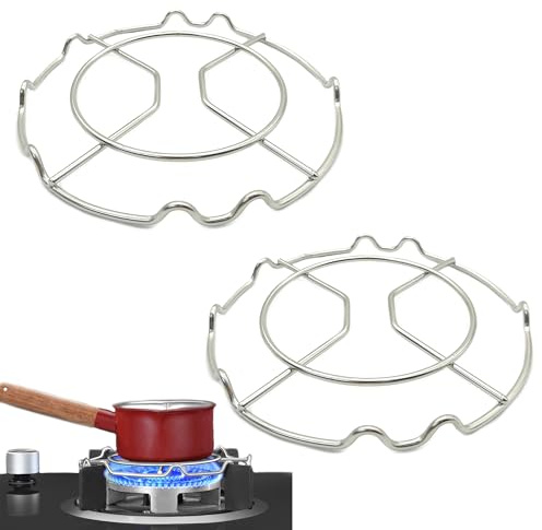 ZAHD 2 pièces Réducteurs à gaz en pour plaque Pot Cuisinière Support Réducteur Anneau Anneau de Gaz Réducteur Sous-Plat Pour Support de plaque de cuisson au gaz pour carafes à café et à lait (Argent3)