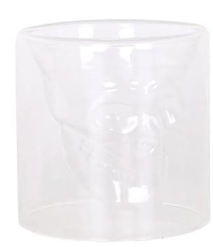 Lot de 6 verres à shot en forme de crâne en verre transparent 90 ml