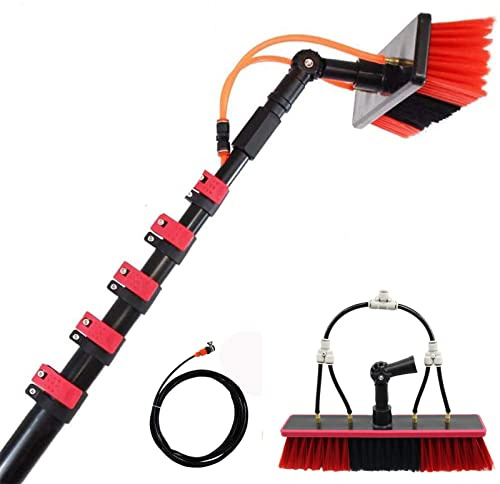 Spazzola per la pulizia del vetro, fornitura di acqua domestica, kit telescopico, pannello solare, spazzola rotante per pannelli solari fotovoltaici, palo telescopico per la pulizia delle finestre da