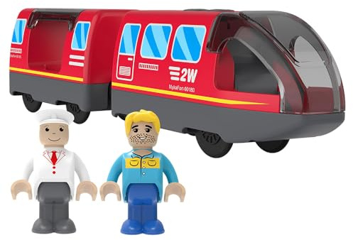 Eisenbahn Elektrische lok Holzeisenbahn Zug, Magnetverbindung Batteriebetriebener Lokomotivzug, Leistungsstarker Motorzug Kompatibel mit Thomas, Brio, Chuggington