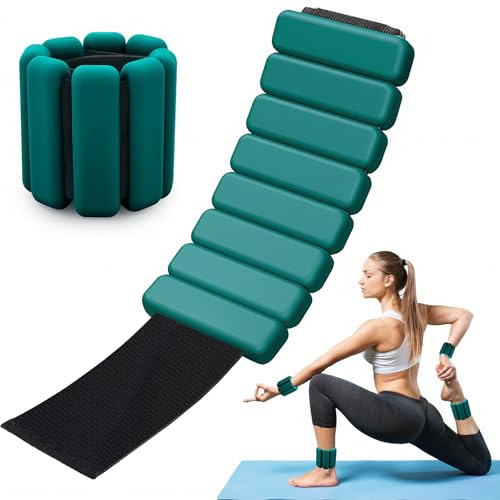 YGVQN Tragbare Gewichtsmanschetten, 2 Pcs Verstellbare Handgelenkgewichte und Knöchelgewichte Set (0.45 KG / 0.9 KG) für Damen und Herren, Joggen, Yoga, Pilates, Aerobic, Cardio, Krafttraining, Tanz