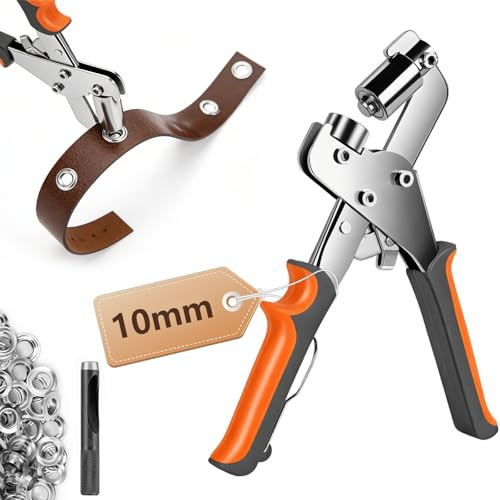 toothank Juego de alicates profesionales con 200 ojales inoxidables (10 mm)