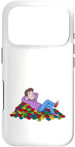 Carcasa para iPhone 17 Pro AFOL Pila de Bloques de Construcción Coloridos Relax