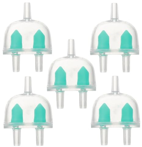 NOLITOY 5pcs Aquarium Air Pump Check Valve Set with 3-way Non-return Stop Valve, Green Plastic Air Flow Control Lever for Fish Tank Airline Hose Accessories