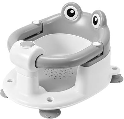 Seggiolino da Bagno per Neonati da 6 Mesi, Design Antiscivolo con 4 Ventose Resistenti per Massima Stabilità, Costruzione Portatile & Sicura per Doccia o Vasca, Bambini Piccoli