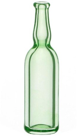 MyTinyWorld Dolls House Miniature Handmade Green Glass Bottle