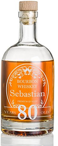 polar-effekt Bottiglia da whisky con incisione – regalo da whisky per uomini – caraffa da whisky con tappo di sughero – decanter per uomo – regalo di compleanno – motivo ornamenti in cerchio