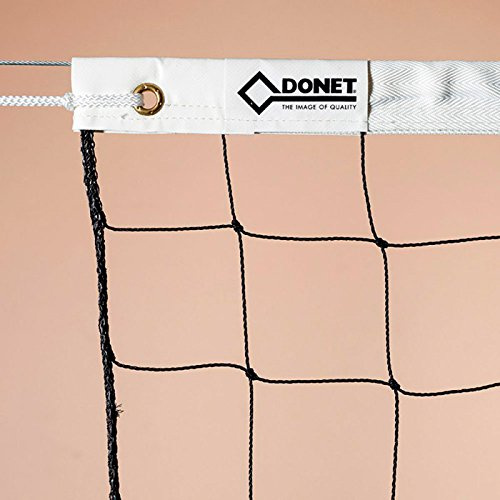 DONET Volleyball Trainingsnetz, ca. 2 mm ø, mit Stahlseil verzinkt 11,7 m, schwarz