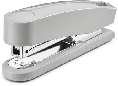NOVUS grapadora B2 (capacidad de grapado de 25 hojas, mecanismo de carga superior, dispositivo metálico con cubierta de plástico, incl. 200 grapas) gris