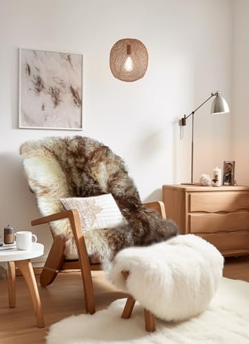 Lammfell Stracciatella MEGA XXL 130cm+ echtes Merino Schaffell kuschelig weich Teppich ökologische Gerbung von deutschen Schäfereien Naturform Dekofell Premium Schaffell Läufer Sitzunterlage