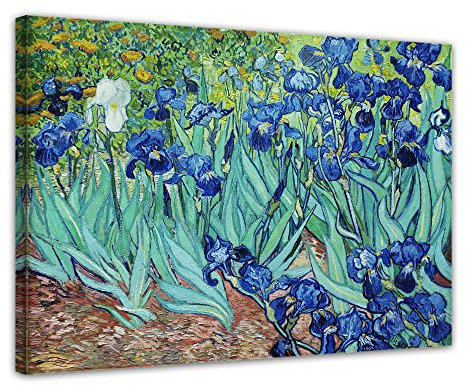 Bilderdepot24 Bild auf Leinwand | Vincent van Gogh Iris in 120x90 cm als Wandbild | Wand-deko Dekoration Wohnung alte Meister | 180306-120x90