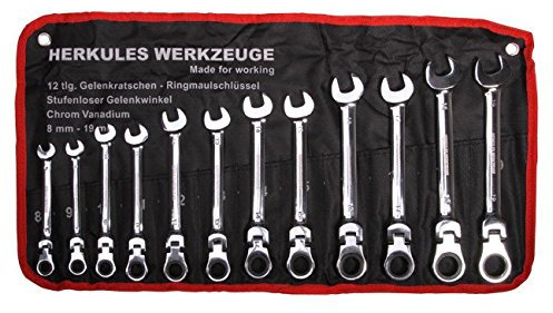 otgerlensker products 12 Clés plates à cliquet de 8 à 19 mm 72 crans de cliquet