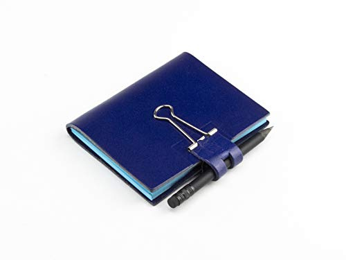 A7 Mind-Papers, revolutionäres X17-Karteikarten-Lernkarten-Box-Konzept! Recyceltes Leder blau, nachhaltig; Inhalt: Ca. 25 Karten + Sloop + Bleistift! Made in Germany, 17 Jahre Garantie*