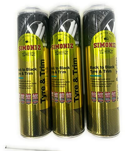 SIMONIZ Back to Black Tyre Shine 600ml Restore & Protect Tyres Durable Gloss Finish (6 x 600ml Can)