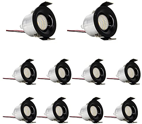 Premium X 10x LED Mini Spotlight Einbauspot 3W 240V 3000K 300LM Leuchte Deckenspot Decken-Einbau-Strahler warmweiß ALU schwarz Einbauleuchte Spot-Strahler