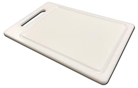 AUSONIA - 66432 Tagliere polietilene da macellaio bianco 30x20x1 con maniglia