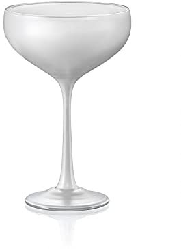 Crystalex Sektschale Coupe Praline Coconut weiß Kristallgläser 4er Set, 180 m