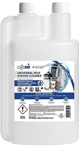 Detergente per montalatte, 1000 ml, alcalino, per la pulizia del caffè, macchina per caffè espresso e accessori per barista, fino a 32 pulite.
