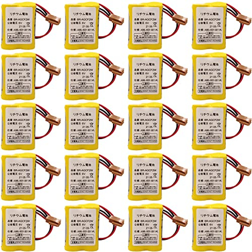 20Pcs BR-AGCF2W / A98L-0031-0011 6V 2200mAH Replacement PLC Lithium Battery for FANUC with Plug