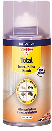 Zero In Total Insect Killer Bomb – Rapid One-Shot Low-Odour Bug Bomb for Crawling & Flying Insects – Kills on Contact & Prevents Re-Infestation – Plant-Based Insecticide - 150ml