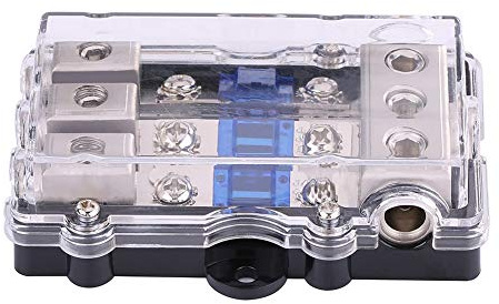 Tbest 12V Distribution Block, Mini Anl Sicherungshalter, 3-Wege-Auto-Sicherung, 60 A, Auto, Universell, ABS-Kunststoff, 12-24V, 60A, 1x Kfz-Sicherungshalter, 3x Sicherungen