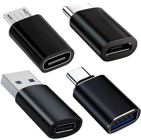SELIACR Adaptador USB C (4 Piezas), Adaptador USB C a USB 3.0 OTG, Adaptador Micro-USB a USB-C, Adaptador USB a USB-C Compatible con Huawei Samsung Galaxy S22 S21 S20 Pixel Xiaomi MacBook Pro