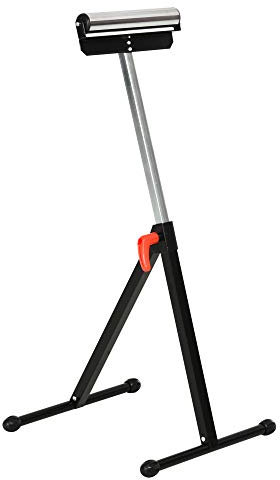 HOMCOM Cavalletto a Rullo ad Altezza Regolabile in Metallo, Design Pieghevole e Salvaspazio con Cuscinetti a Sfera, 44x50x68-110 cm, Nero e Argento