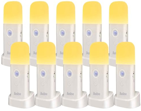 Butilove Nachtlicht mit Bewegungsmelder und Akku - 2000mAh, USB-Ladekabel, 5-stufige Helligkeitsregelung, warmweiß - Ideal für Erwachsene und Kinder, Badezimmer, Toilette, Schlafzimmer, Flur（10 Stück