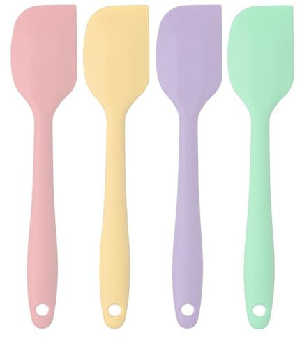 4 spatole in silicone, resistenti al calore, antiaderenti, utensili da cucina in silicone per cucinare, cuocere e mescolare (21 cm)