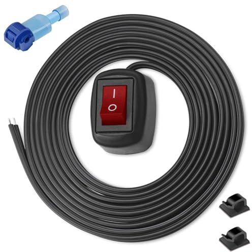 Gebildet 12V-230V/10A SPST Rote Universal Paste Typ Knopf Schalter DIY ON/Off Schalter für Nebelscheinwerfer Scheinwerfer Neonlicht(mit 2m Kabel)(Patent No.015001381)