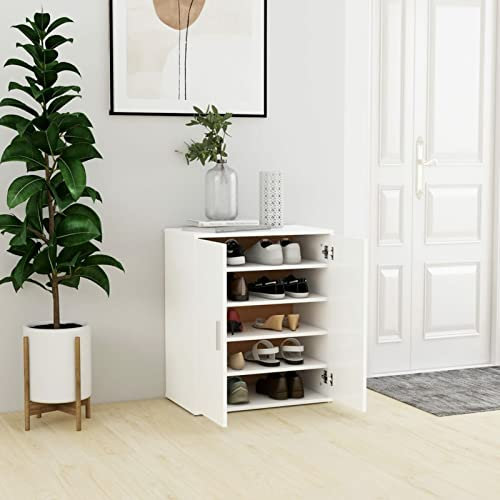 ARKEM Schuhschrank Weiß 60x35x70 cm Holzwerkstoff Schuhschrank Breit Bastelschrank Schuhschrank Mit SchiebetüRen