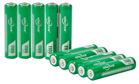 1100mAh Ni-MH AAA Batteria, SUNLYTOUR 10 Piles 1100mAh AAA Ni-MH Batterie Ricaricabili Ad Alta AAApacità Ni-MH AAA, Ricarica Fino a 1200 Cicli